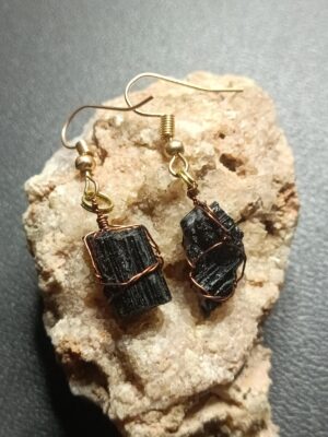 Aretes de Turmalina Negra