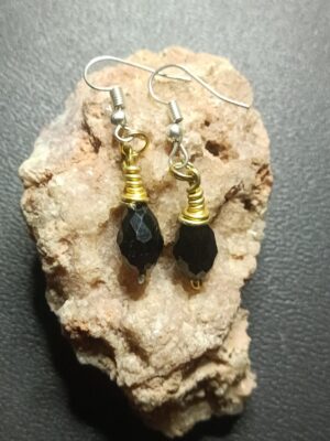 Aretes de Gota de Cristal Facetada